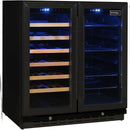 Schmick JC165B Bench Beer and Wine Dual Zone Bar Fridge, Black