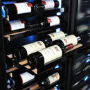 Schmick Upright SK168W 5 LED Colour Super Slim Depth Wine Fridge, Black