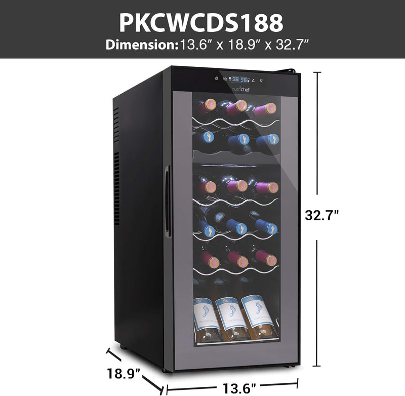 NutriChef PKCWCDS188 Dual Zone Cooler for White and Red Wines Chiller